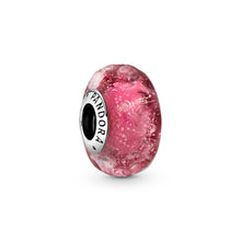 Load image into Gallery viewer, Wavy Fancy Pink Murano Glass Charm
