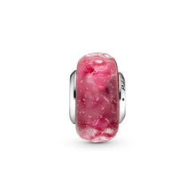 Load image into Gallery viewer, Wavy Fancy Pink Murano Glass Charm
