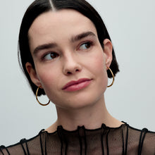 Load image into Gallery viewer, Organically Shaped 42 mm Open Hoop Earrings

