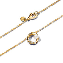 Load image into Gallery viewer, Organically Shaped Pavé Circle &amp; Treated Freshwater Cultured Pearl Collier Necklace
