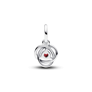 Red Eternity Circle Dangle Charm