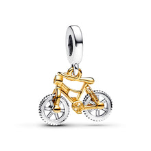 Load image into Gallery viewer, Two-tone Spinning Wheels Bicycle Dangle Charm
