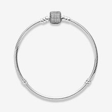 Load image into Gallery viewer, Pandora Moments Sparkling Pavé Clasp Snake Chain Bracelet
