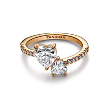 Load image into Gallery viewer, Double Heart Sparkling Ring
