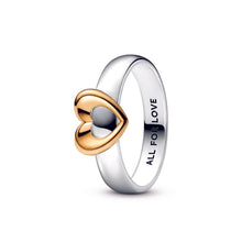 Load image into Gallery viewer, Radiant Two-tone Sliding Heart Ring
