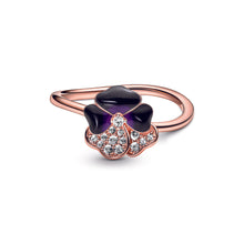 Load image into Gallery viewer, Deep Purple Pansy Flower Ring

