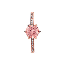 Load image into Gallery viewer, Pink Sparkling Crown Solitaire Ring
