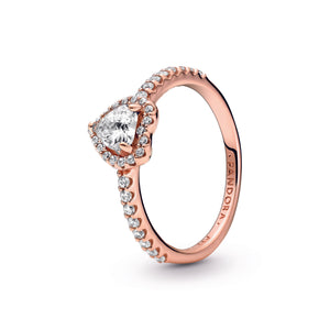 Sparkling Elevated Heart Ring - Main Image