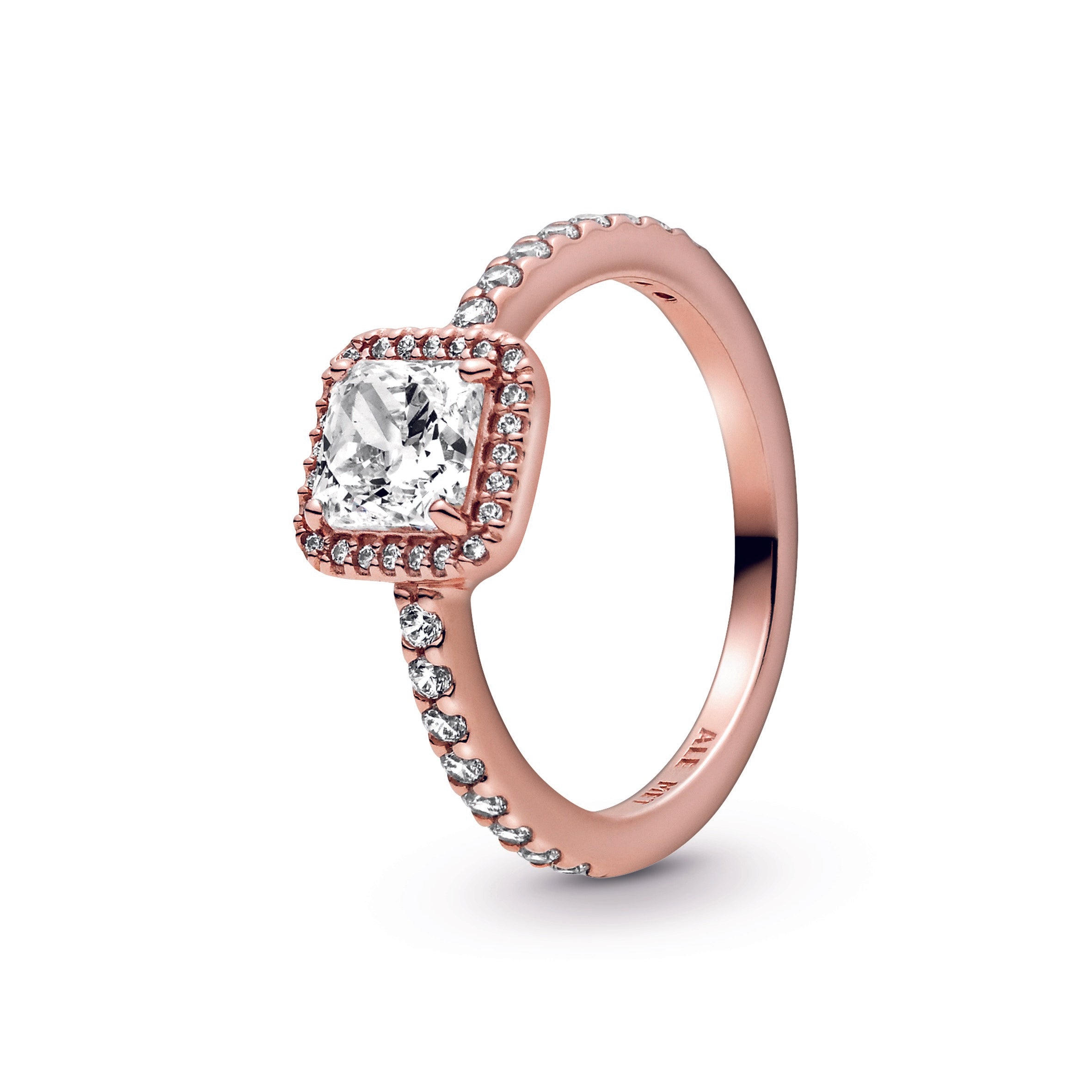 Square Sparkle Halo Ring