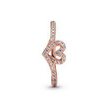 Load image into Gallery viewer, Sparkling Wishbone Heart Ring
