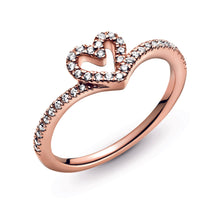 Load image into Gallery viewer, Sparkling Wishbone Heart Ring
