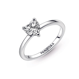 Sparkling Heart Solitaire Ring