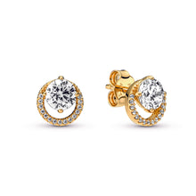 Load image into Gallery viewer, Sparkling Round Halo Stud Earrings
