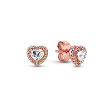 Load image into Gallery viewer, Sparkling Elevated Heart Stud Earrings
