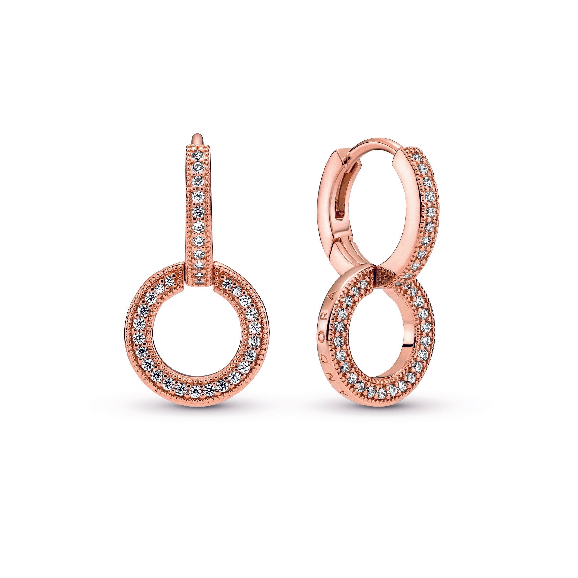 Rose gold earrings pandora discount