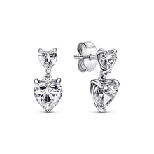 Load image into Gallery viewer, Double Heart Sparkling Stud Earrings
