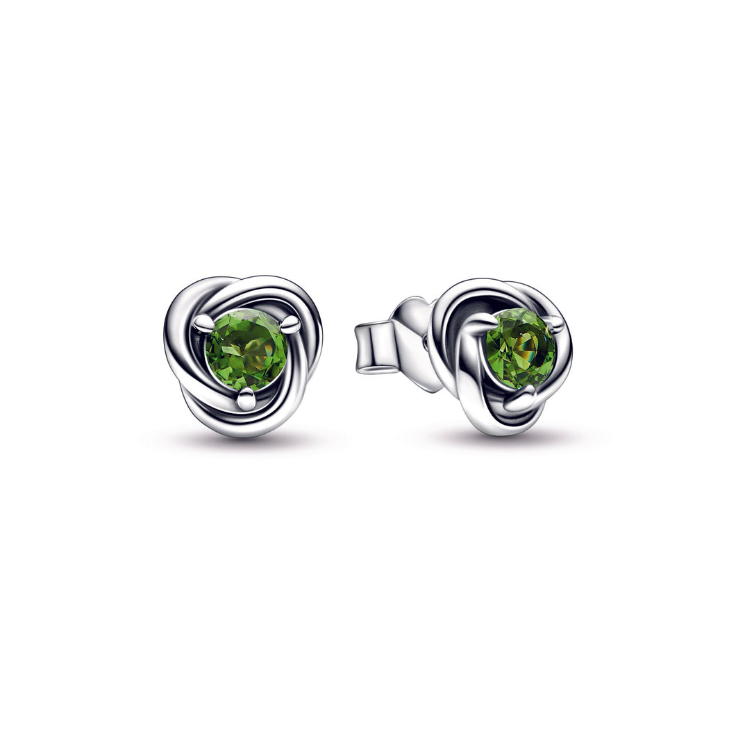 Spring Green Eternity Circle Stud Earrings