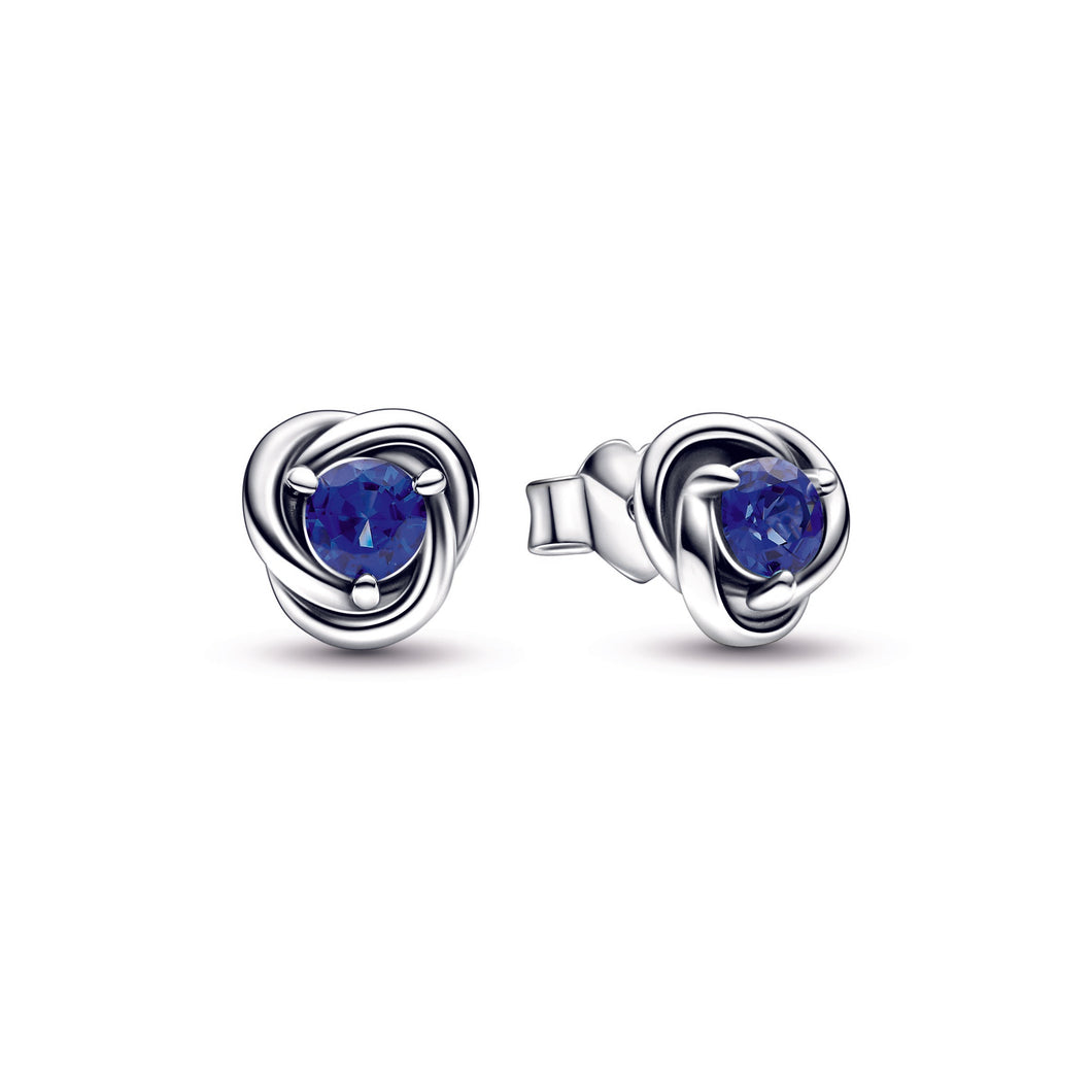 Blue Eternity Circle Stud Earrings