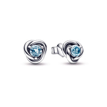 Load image into Gallery viewer, Sea Aqua Blue Eternity Circle Stud Earrings
