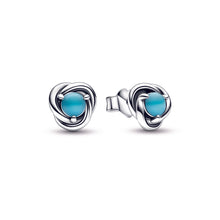 Load image into Gallery viewer, Turquoise Blue Eternity Circle Stud Earrings
