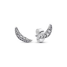 Load image into Gallery viewer, Sparkling Crescent Moon Stud Earrings
