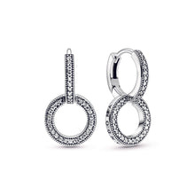 Load image into Gallery viewer, Sparkling Double Hoop Earrings
