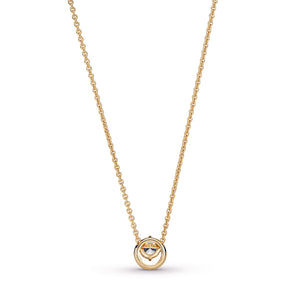 Sparkling Round Halo Pendant Collier Necklace