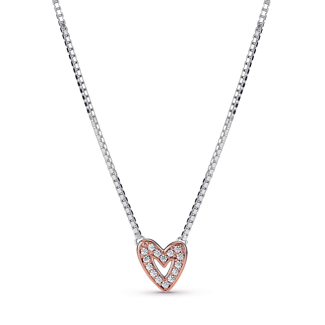 Sparkling Freehand Heart Necklace