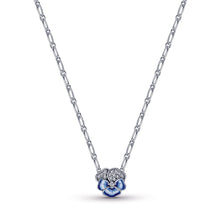 Load image into Gallery viewer, Blue Pansy Flower Pendant Necklace
