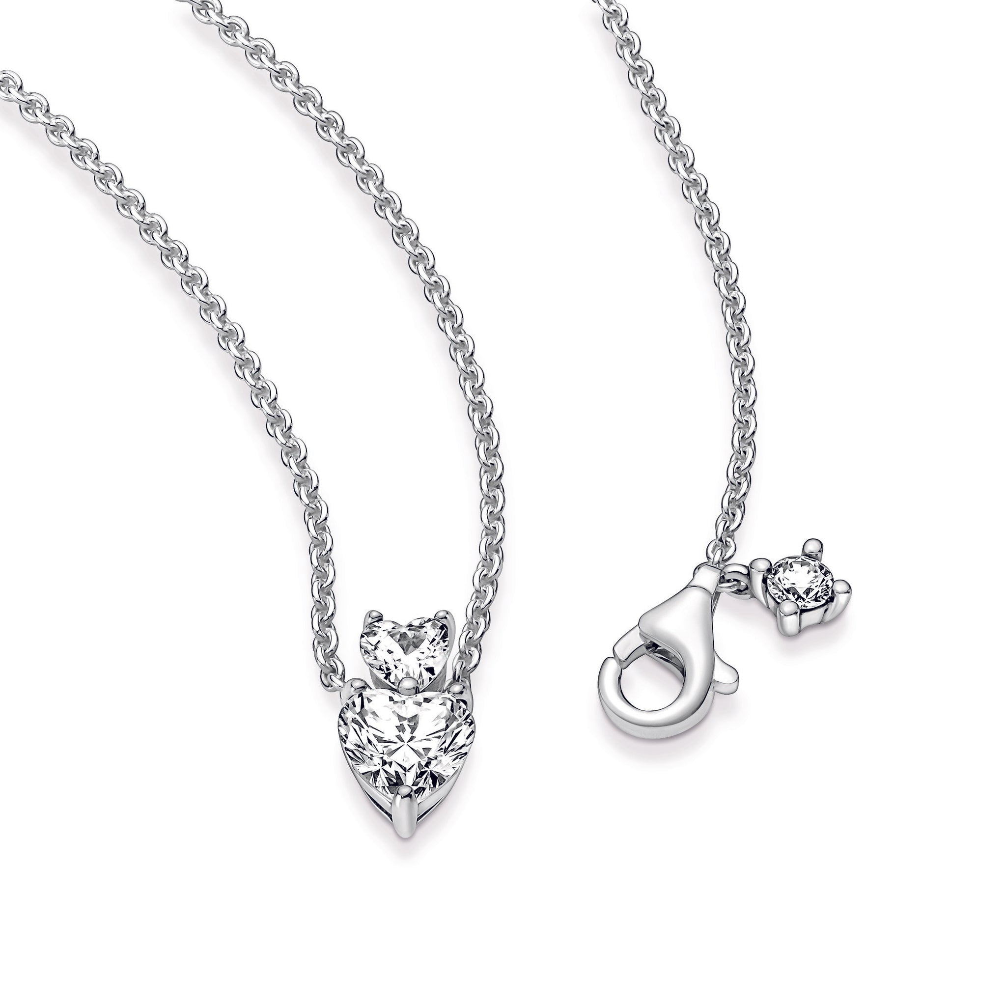 Two heart necklace pandora top