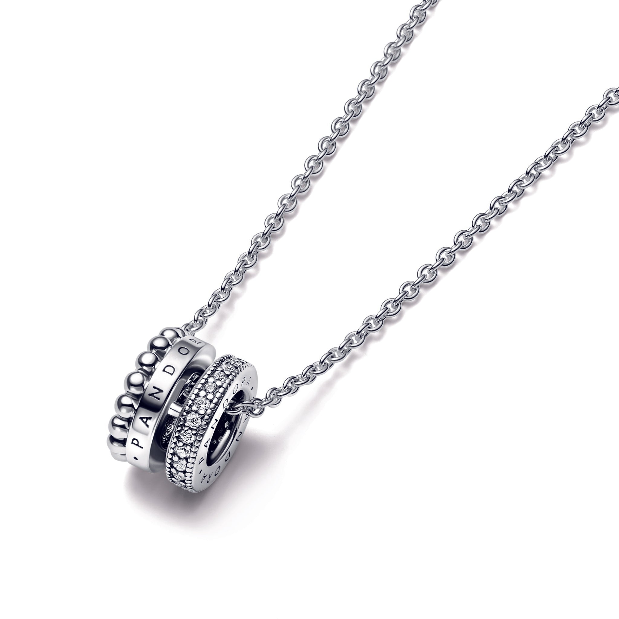 Authentic Pandora Signature Pavé & Beads Pendant & Necklace (392308C01-50)  | eBay