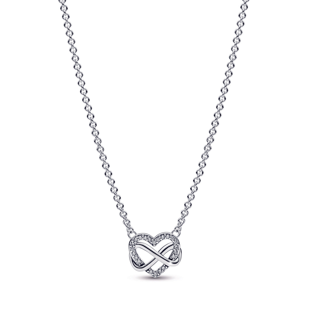 Sparkling Infinity Heart Collier Necklace