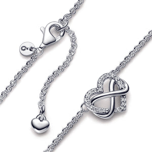 Sparkling Infinity Heart Collier Necklace