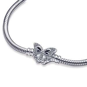 Pandora Moments Butterfly Clasp Snake Chain Bracelet