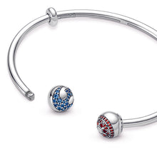 Load image into Gallery viewer, Pandora Moments Star Wars™ Light &amp; Dark Side Logo Open Bangle
