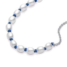 Load image into Gallery viewer, Freshwater Cultured Pearl Blue Cord Chain Bracelet
