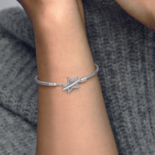 Load image into Gallery viewer, Pandora Moments Asymmetric Star T-bar Snake Chain Bracelet

