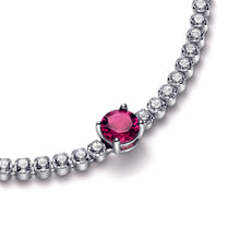 Load image into Gallery viewer, Red Sparkling Round Pavé Tennis Bracelet
