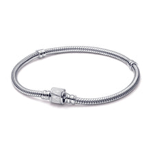 Load image into Gallery viewer, Pandora Moments Marvel Logo Clasp Snake Chain Bracelet

