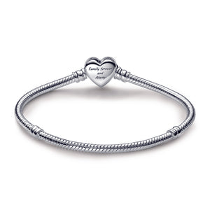 Pandora Moments Sparkling Infinity Heart Clasp Snake Chain Bracelet