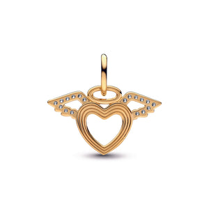Heart & Angel Wings Dangle Charm