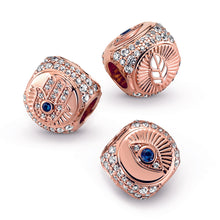 Load image into Gallery viewer, Hamsa, All-seeing Eye &amp; Feather Three-sided Charm
