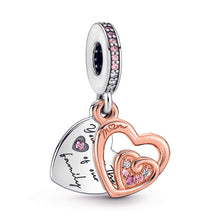 Load image into Gallery viewer, Entwined Infinite Hearts Double Dangle Charm
