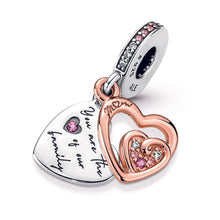 Load image into Gallery viewer, Entwined Infinite Hearts Double Dangle Charm
