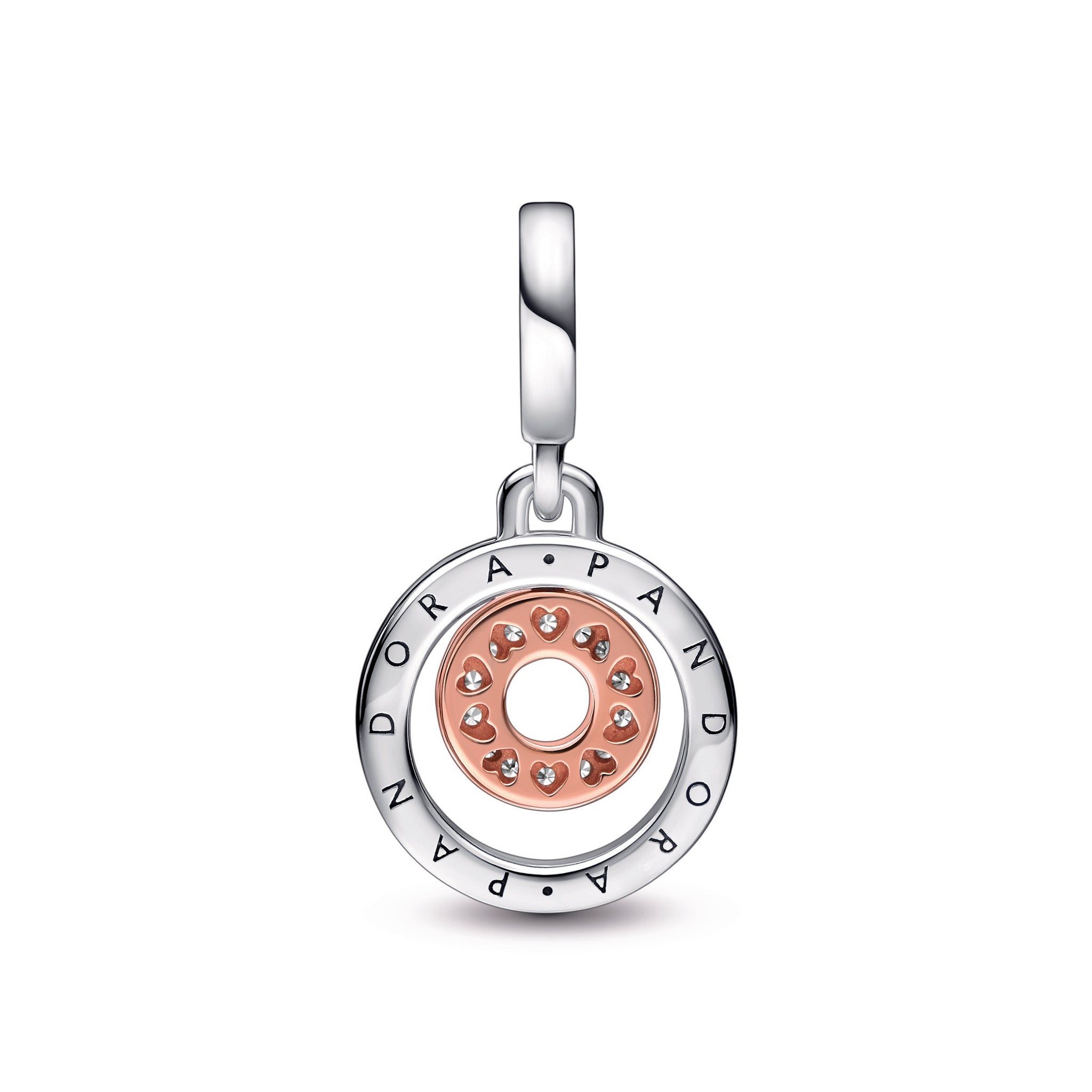 Simbolo Pandora Two-tone Pandora Logo Circles Dangle Charm