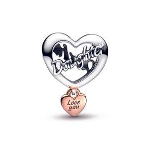 Love You Daughter Heart Charm