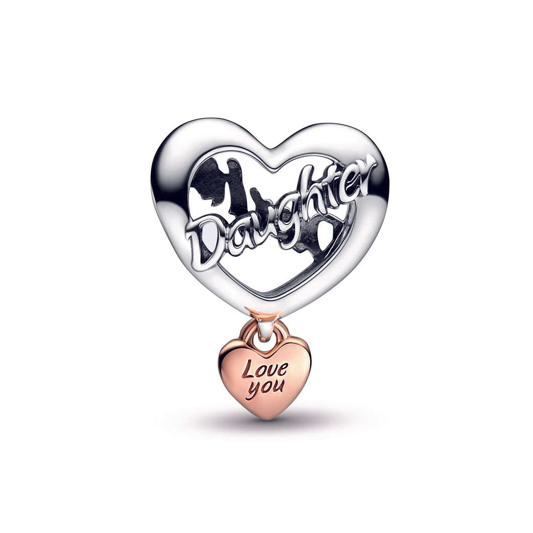 Love You Daughter Heart Charm