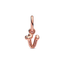 Load image into Gallery viewer, Letter v Script Alphabet Dangle Charm

