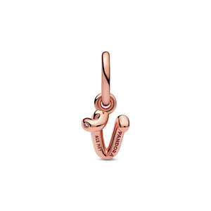 Letter v Script Alphabet Dangle Charm