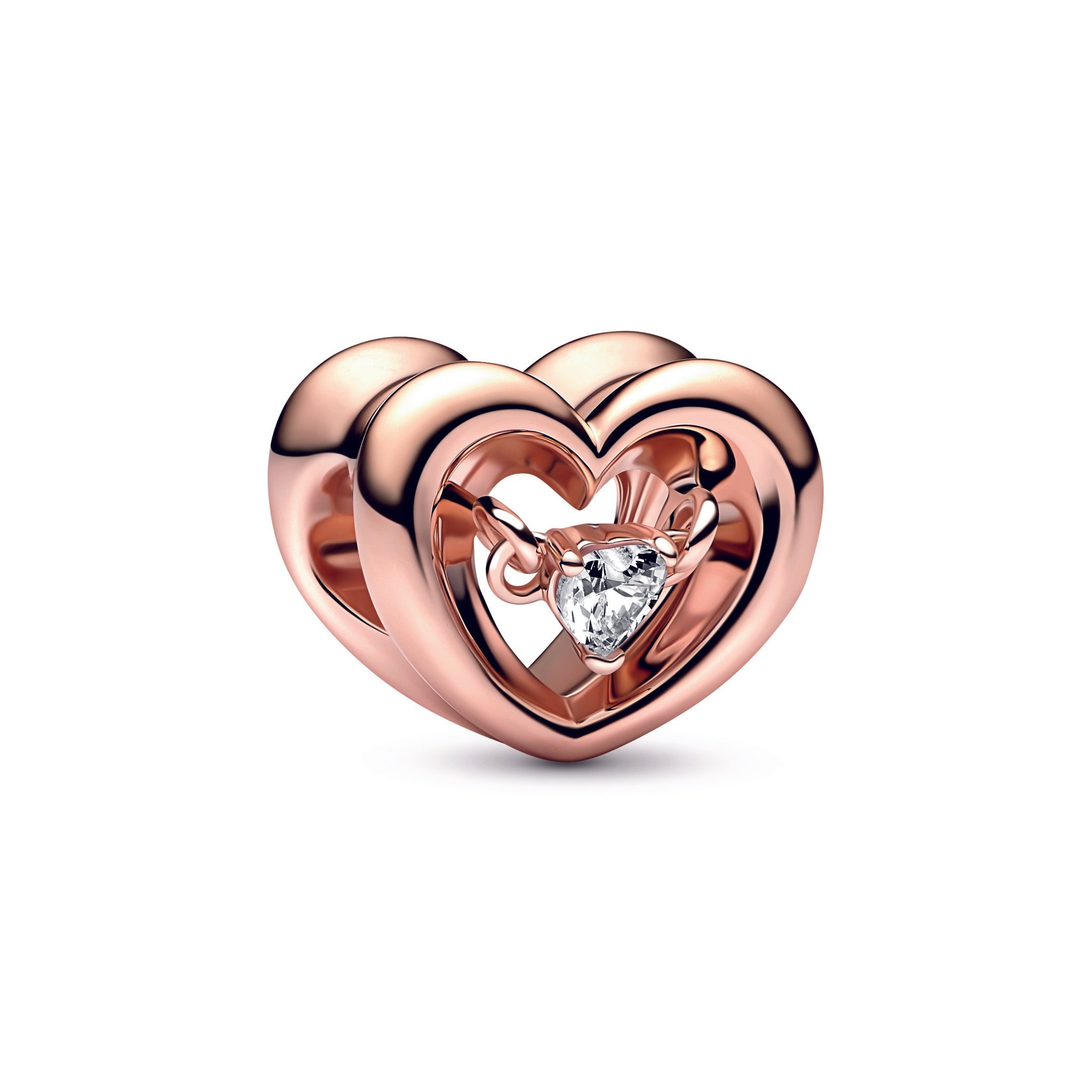 Radiant Heart Floating Stone Charm